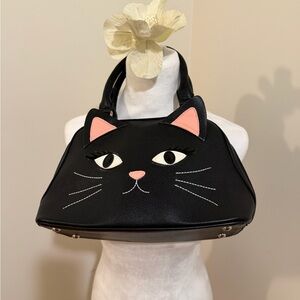 Sleepyville Critters Faux Leather Black Cat Handbag